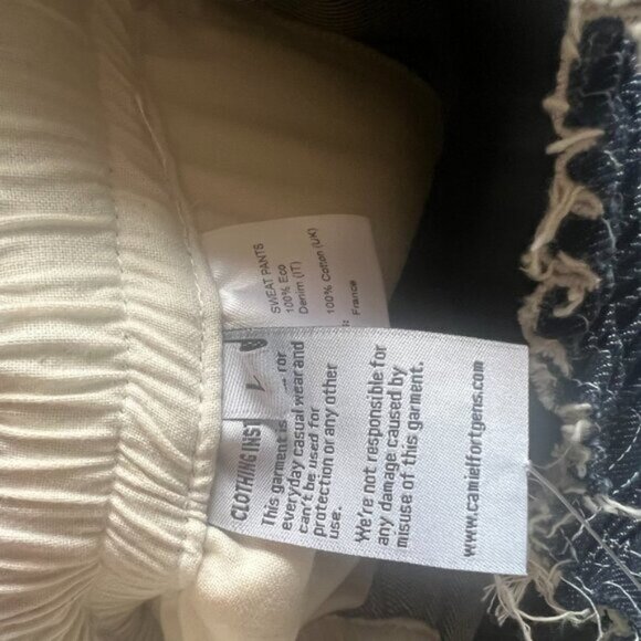 Camiel Fortgens Sweatpants Denim Cotton Blue Size Large Designer Large - Picture 8 of 9